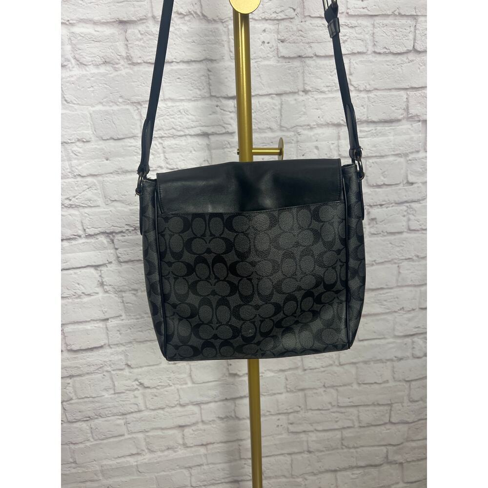 Authentic Coach Houston Map Bag In Signature Canvas and Leather Unisex - Picture 6 of 13
